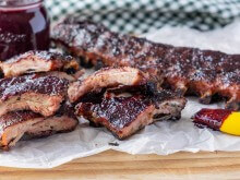 BBQ Back Ribs with Blueberry Sauce