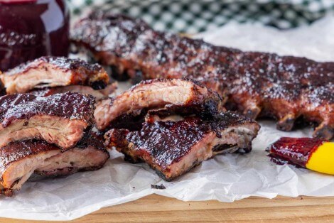 BBQ Back Ribs with Blueberry Sauce
