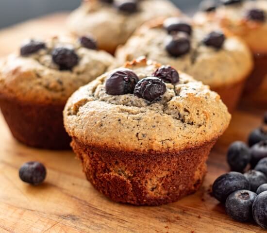 Grain Free and Gluten Free Blueberry Muffins