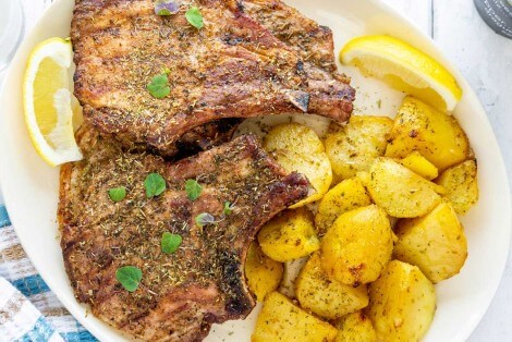 Grilled Greek Pork Chops