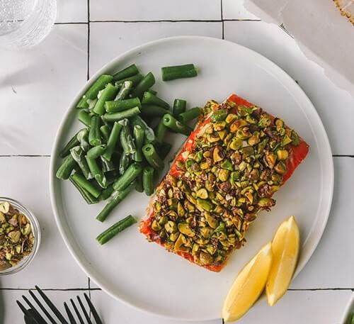 Pistachio Crusted Baked Salmon