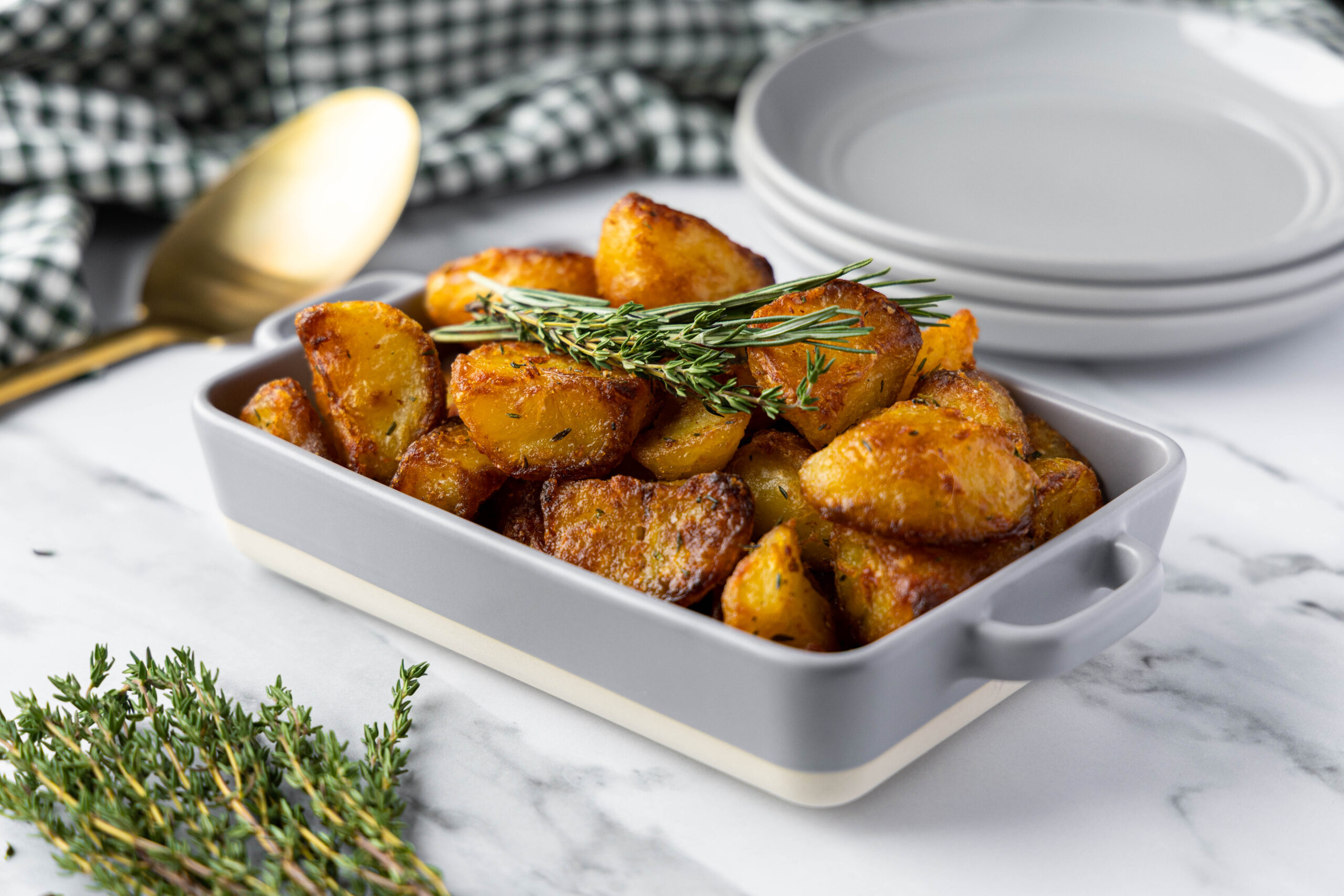 Crispy Thyme and Rosemary Roasted Potatoes - Community Natural Foods