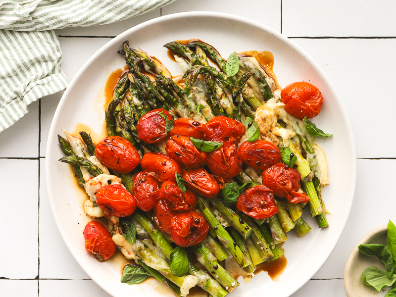 Roasted Asparagus Caprese - Community Natural Foods